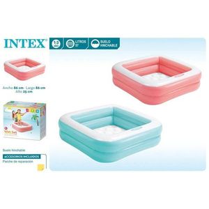 Piscina Gonfiabile Intex 86x86x25 Cm Rettangolare con Fondo Gonfiabile per Bambini da 1-3 Anni Uso Esterno - Product Image 1