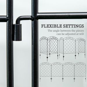 Barrière de jardin en métal à 4 panneaux avec motif tourbillonnant, clôture décorative 3D facile à assembler pour animaux de compagnie, bordure de parterre de fleurs pour la décoration paysagère - Product Image 5
