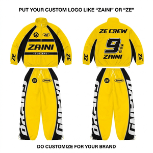 Chaqueta Cortavientos ZAINI Premium de 300 Gramos, Poliéster Taslon, para Hombre, Invierno, con Capucha, Panel Amarillo y Negro, Logotipo Personalizado con Transferencia Térmica, OEM - Product Image 1