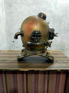 Casco de Buceo Vintage Azul Marino, Casco de Buceo Profundo, Casco de Buceo Metálico Náutico, Pieza Decorativa Marítima para el Hogar, Oficina o Bar - Product Image 2