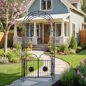 Arco in Metallo per Giardino, Arco Nuziale e per Eventi, con Pergolato per Piante Rampicanti, Porta da Giardino - Product Image 1