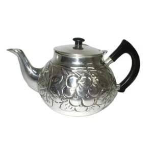 Embossed Stainless Steel Teapot Vintage Floral Design <b>Tea</b> Pot with Heat Resistant Handle Serving Teaware Kitchen - Product Image 1
