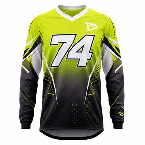 เสื้อเจอร์ซีย์มอเตอร์ครอสแบบสั่งทำ OEM แขนยาว พิมพ์ลายแบบ Sublimation เสื้อแข่ง MX ระบายอากาศได้ดี ผลิตจากโพลีเอสเตอร์ไมโครเมช สำหรับรถวิบาก - Product Image 2