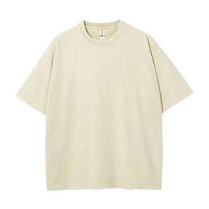 T-shirt décontracté personnalisé en coton 100% délavé à l'acide pour homme, coupe classique, col rond, avec impression numérique - Product Image 2