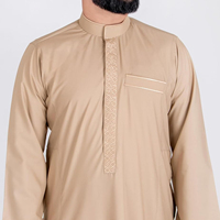 Prix de gros avec la meilleure qualité : Thobe musulman pour hommes, vêtement d'extérieur, en vente en ligne, matière unie