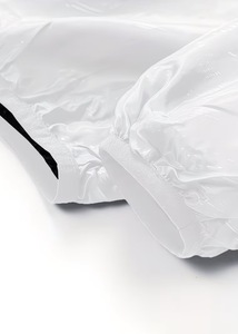 Men's White Polyester Hooded Jacket Shorts <b>Set</b> Casual Autumn Breathable Quick Dry Sportswear <b>Knitted</b> Printed Nonwoven 220g - Product Image 2