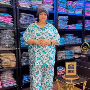 Womens Pure Cotton Printed Office Lady Co-Ord Set | Top 30" & <b>Pant</b> 38" | One-Side Pocket | Breathable | Sizes S-10XL - Product Image 1