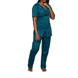 High Quality Women Nursing <b>Scrubs</b> <b>Set</b> Soft Stretchy Medical Uniform Top & Pants Custom Hospital <b>Scrubs</b> - Product Image 4