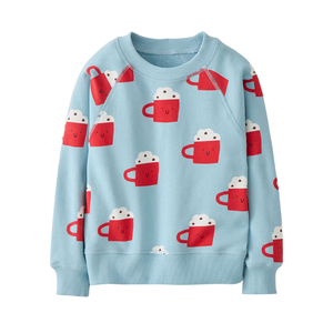 Sweat-shirt décontracté à col rond pour bébé garçon, imprimé intégral, en polyester/coton, tricot French Terry, coupe ample - Product Image 3