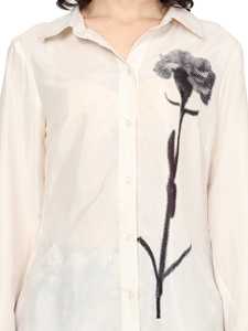 Ensemble Coordonné Blanc en Polyester Brodé de Fleurs et Imprimé, Tenue Assortie Élégante pour Femme, Confortable et Tendance - Product Image 2