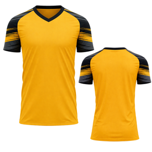 Maillot de football Estro jaune et noir, léger, respirant, anti-humidité, pour entraînement sportif, uniforme d'équipe homme/femme - Product Image 1