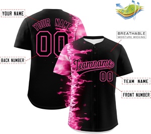 Custom Soft <b>Baseball</b> Jersey for Men Women Youth Gradient Button Shirts Personalized Team Name Number Sublimation Plus Size - Product Image 3