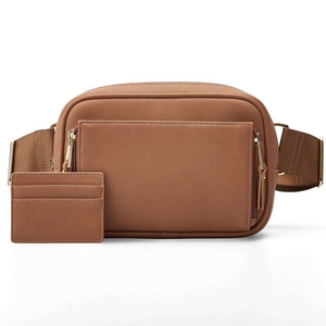 Sac banane de luxe personnalisé en PU pour femme, sac bandoulière polyvalent pour maman, sac de taille en cuir végétalien avec sangle réglable - Product Image 1
