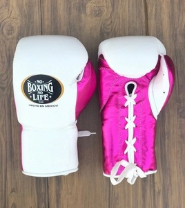 No Boxing No Life - Gants de boxe MMA en cuir véritable personnalisables, antidérapants avec sangle de poignet réglable - Argent - Product Image 4