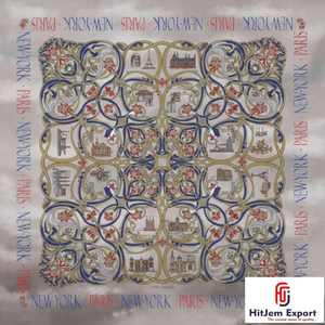 Collection en Gros de Foulards Carrés Personnalisés Haut de Gamme, Imprimés, Tendance, Style Hijab, Doux au Toucher Soie, pour le Cou - Product Image 5