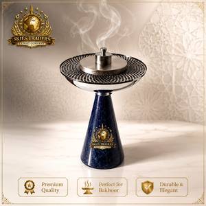 Brûleur d'encens en métal Skies Trader, cuivre et or rose, encensoir arabe Mabkhara Bakhoor avec couvercle en maille, support pour Oud, artisanat du Ramadan - Product Image 5