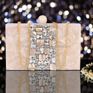 Luxury Clutch Wholesale Resin Stone Pearl Different Style Lock Modern Design Cosmetic Makeup Clutch Bag <b>by</b> Artisan Craft - Product Image 6