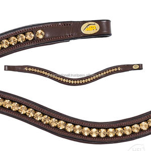 Meilleure vente Sports et divertissements Toutes formes Cuir Cheval front band Haute qualité Cuir Cristaux décoratif bride front band - Product Image 6