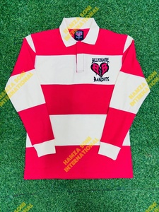 Men's Long Sleeve Cotton Polo <b>Shirt</b> <b>Red</b> <b>White</b> <b>Striped</b> Letter Print Casual Breathable Knitted Front Logo Design - Product Image 2