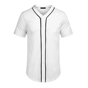 Men Baseball Jersey Set <b>White</b> Short Sleeve <b>Button</b> Front Black Pants Moisture Wicking All Seasons Adult Regular Fit - Product Image 3