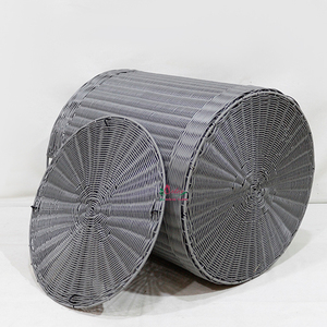 Panier à linge tissé en rotin avec couvercle et doublure amovible - Product Image 4