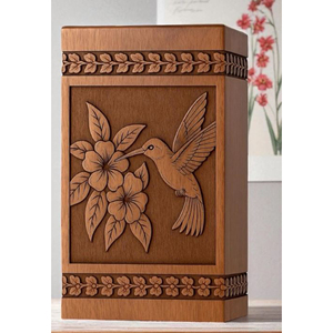 Luxury Hand-Carved Wooden Urn for Ashes Wooden Cremation Urn with <b>Secure</b> <b>Screw</b> Lid urn by AYAANS CREATIONS - Product Image 4