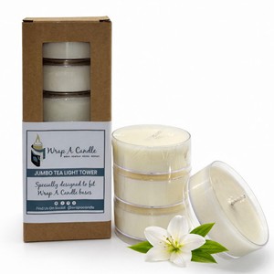 Jumbo Tea Light Tower Candles Wholesale | Wrap A Candle Stacked Wax Blocks - Product Image 1