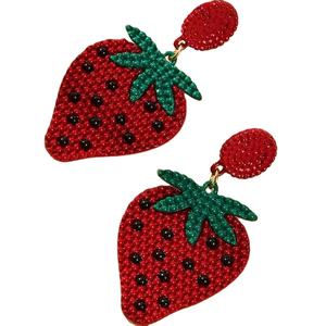 Mignon Fantaisie À La Main Perlé Fraise Broderie Boucle D'oreille Nouveau Design Élégant Belle Dernière À La Mode À La Mode De L'Inde - Product Image 1