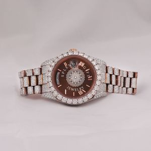 Splendide Montre Diamantée de Luxe pour Homme, 28mm, Analogique à Quartz, Bracelet Argenté Moissanite, Verre Saphir, Mouvement ETA, Étanche 10m - Product Image 6