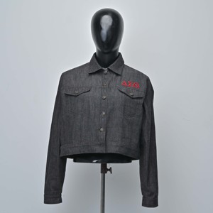 Customized <b>Ladies</b> Outdoor Mandarin Collar Washed Women Winter <b>Coat</b> Jeans Breathable Custom High Quality Snowboard Denim Jacket - Product Image 1