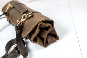 Free <b>Personalised</b> Leather Knife Roll for 3-14 Knives <b>Gift</b> for the Cook Premium Quality <b>Bag</b> Foodie <b>Gift</b> LKR-0099 - Product Image 4