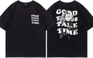 T-shirts graphiques vintage pour hommes, coupe oversize, imprimé floral et lettres, style streetwear rétro, décontracté, coupe ample, 100% coton, personnalisable - Product Image 4