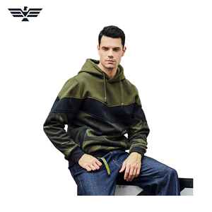 Sweat à capuche pour homme en molleton 100 % coton respirant avec logo frontal, manches longues, décontracté, avec poche - Product Image 5