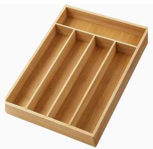 Organisateur de tiroir de cuisine extensible en bambou, plateau à couverts réglable, support de rangement rectangulaire pour ustensiles - Product Image 1
