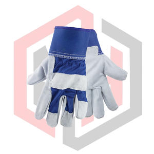 Gants de travail bleu beige résistants aux déchirures, respirants, antistatiques, avec paume en cuir pour une meilleure adhérence, anti-impact, anti-coupure, anti-chaleur, pour la lutte contre les incendies - Product Image 3