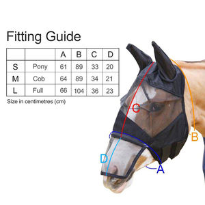 Protector Facial Completo para Caballos, Color Azul, con Protección para las Orejas, Ecológico, de Malla Resistente, Previene Insectos, Protege los Ojos, Personalizable - Product Image 6