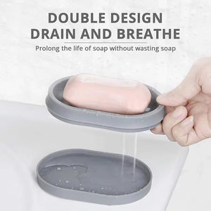 Jabonera creativa nueva, jabonera portátil de plástico para el hogar, soporte para jabón de baño, caja doble para jabón de calidad profesional - Product Image 2