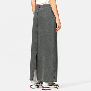 Jupe longue unie pour femme, taille haute, coupe trapèze, respirante, décontractée et tendance - Product Image 3