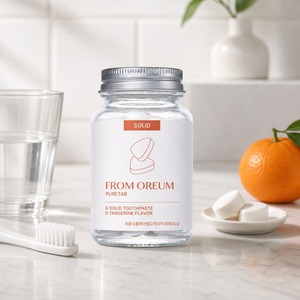 [FROM OREUM] Dentifrice solide de voyage saveur mandarine de Jeju, 60 comprimés pour trousse de toilette personnelle - Product Image 4