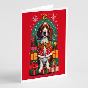 Paquet de cartes de voeux de Noël de vacances Welsh Springer Spaniel lunatique 8 cartes de note vierges avec enveloppes A7 taille 5x7 - Product Image 1
