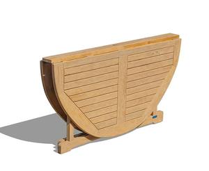 Table de salle à manger extérieure à feuilles rabattables en teck rond, design moderne, imperméable et durable, pour jardin, hôtel, restaurant - Product Image 4