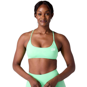 Sujetador Deportivo Verde Claro con Logotipo Personalizado para Mujer, Cuello Redondo, Tirantes Finos, Sin Costuras, Top Corto para Entrenamiento, Ropa Deportiva para Gimnasio, Venta al Por Mayor - Product Image 1