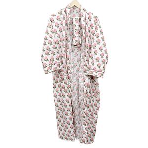 Hermoso Kimono Largo de Algodón Hecho a Mano para Mujer, con Mangas Tres Cuartos, Suave, Lavable a Máquina, Cuello en V y Cierre de Cinturón Rápido - Product Image 2