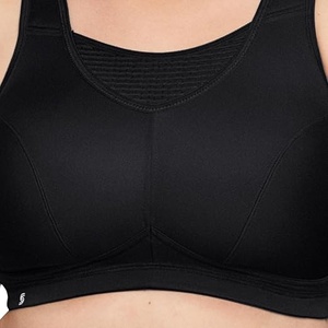 Sujetador deportivo sin aros para mujer, copa completa, espalda cruzada, tirantes ajustables, estampado floral, transpirable, 70% poliéster, decoración de encaje - Product Image 3