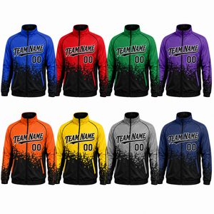 Veste d'échauffement de baseball personnalisée, fermeture éclair intégrale, sublimation, veste d'entraînement d'équipe, polyester respirant pour clubs, écoles, équipes - Product Image 5