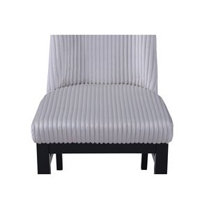 2 Sedie da Pranzo Contemporanee in Tessuto Testurizzato Grigio Chiaro, Schienale Alto, Seduta Imbottita, Sedia Laterale in Legno Rivestita per Sala da Pranzo - Product Image 4