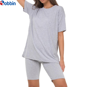 Conjuntos de Verano para Mujer, Shorts y Camisetas, Traje Deportivo Corto, Tendencia de Verano, Logotipo Personalizado, Conjunto de Dos Piezas de Algodón - Product Image 3