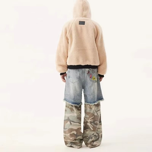 Jeans en denim unisexe surdimensionnés, coupe large, délavés, grande taille, personnalisables, pour hommes, vente en gros à prix compétitif - Product Image 2
