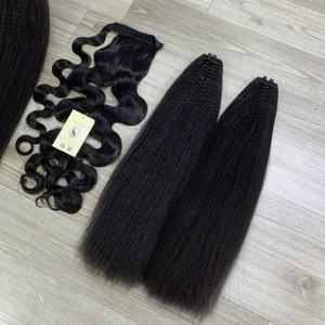 Perruques en dentelle suisse de haute qualité 5x5 HD, queues de cheval ondulées personnalisées, cheveux vietnamiens, lisses et crépus - Product Image 4