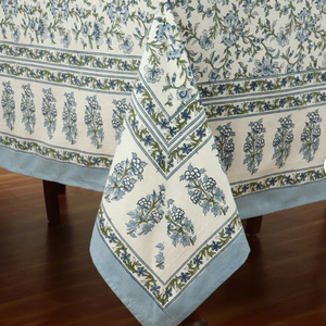 2025 New Arrival Indian <b>Table</b> <b>Cover</b> Set of 8 to 12 Napkins Mat Sets Handmade Block Printed Wedding Cotton Tablecloth - Product Image 1